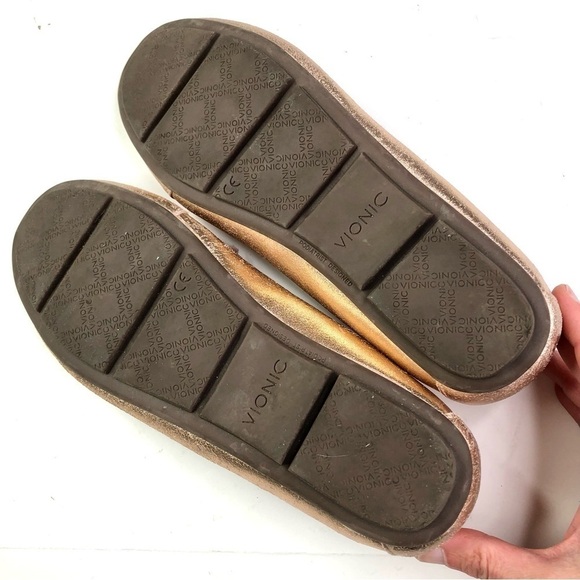 Vionic Debbie Metallic rose gold mocs moccasins loafers orthopedic 7 - Picture 8 of 11